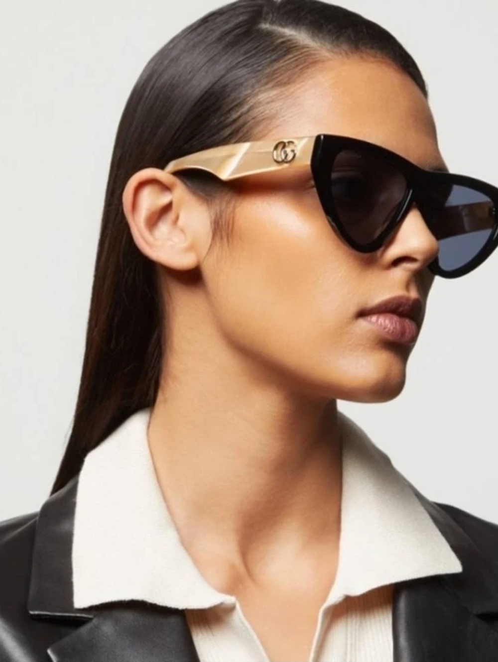Gucci GG1333S model/004Black Cat-Eye Sunglasses - Picture 15 of 16